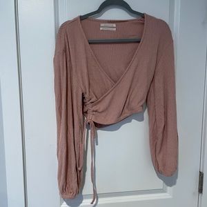 Blush wrap sweater